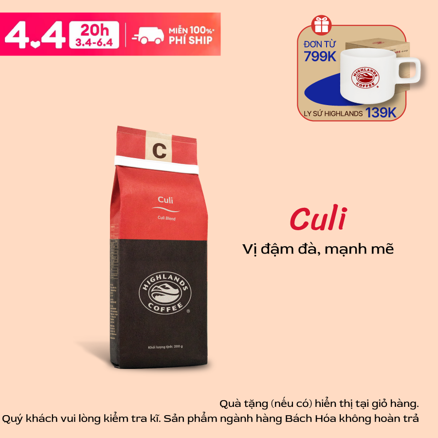 Cà phê rang xay Culi Highlands Coffee 200g