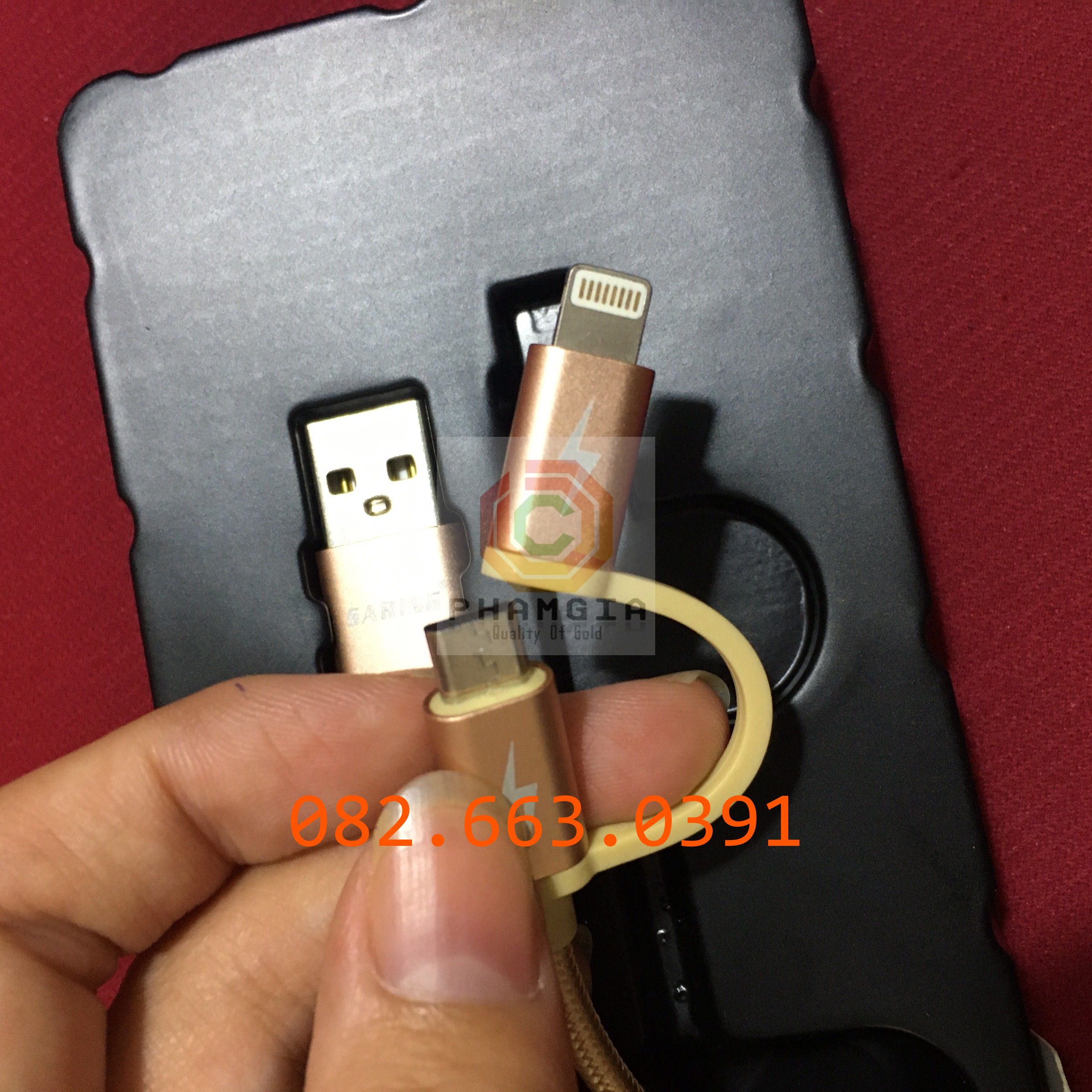 Cáp sạt nhanh 2 đầu dành cho máy IOS(IPhone) và Android