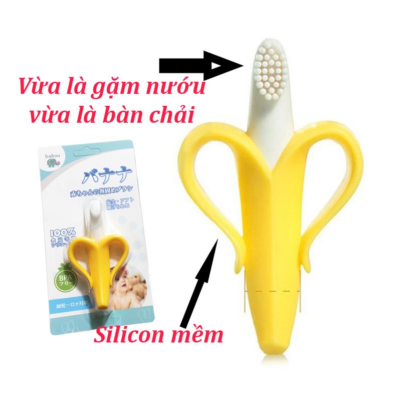 Gặm nướu và bàn chải 2 trong 1 hình chuối