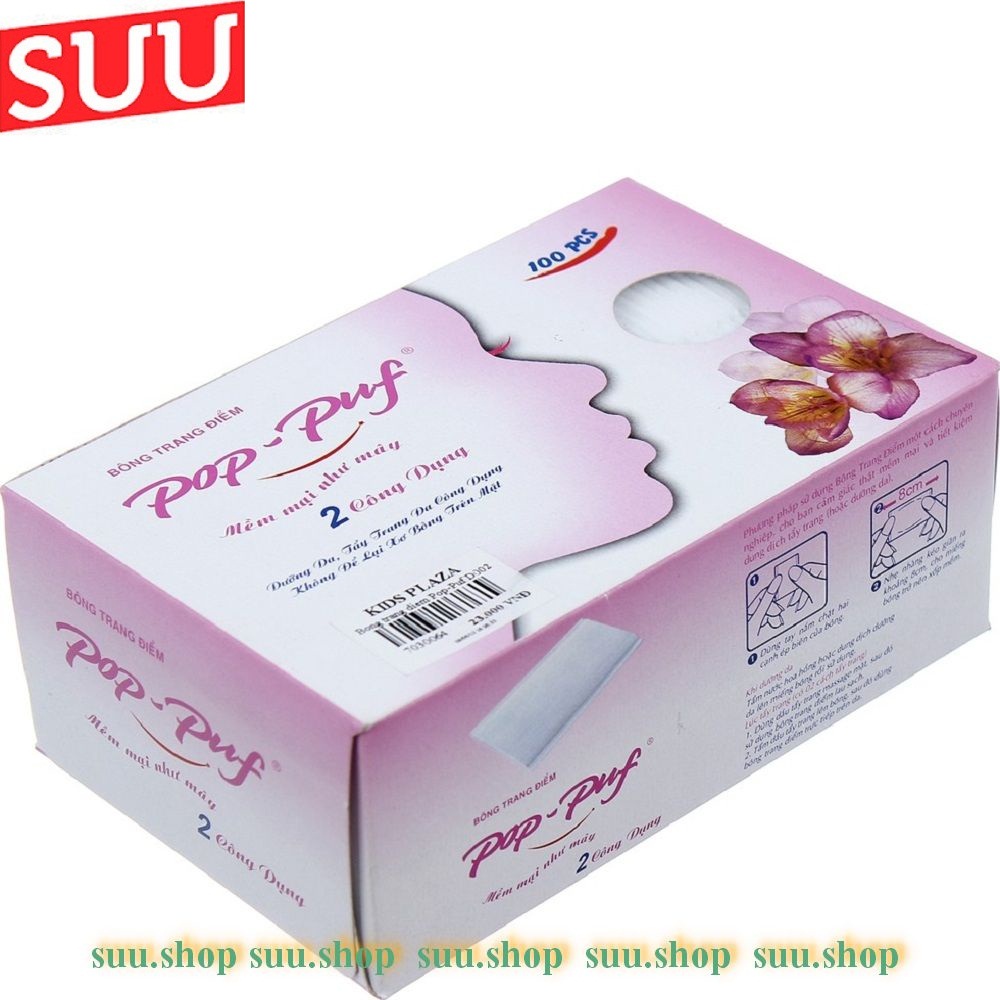 Hộp 100 miếng bông tẩy trang Pop Puf