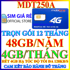 Sim 4G Mobifone trọn gói 1 năm không nạp tiền MDT250A, Cam kết bảo hành 12 tháng , Sim 4G Mobi, Shop Sim Giá Rẻ