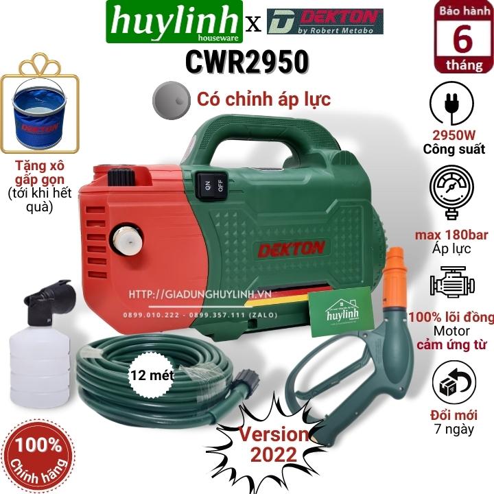 Máy xịt rửa xe chỉnh áp Dekton DK-CWR2950 - 2950W - Áp lực bơm 180 bar - Hàng chính hãng
