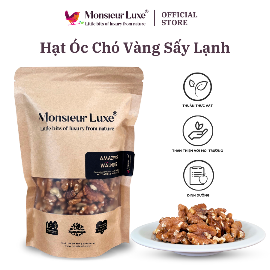 Hạt Óc Chó Sấy Lạnh MONSIEUR LUXE - Cold Dried Walnut (250G, 500G)
