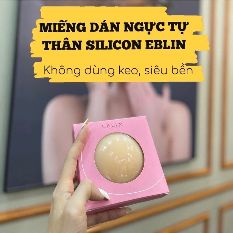 Miếng dán ngực silicon nhiệt tự thân EBLIN dán ti siêu mỏng ôm
