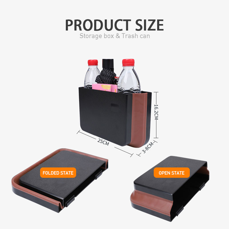 Car Seat Back Storage Bag ABS Organizer Hanging Trash Waterproof Pocket
