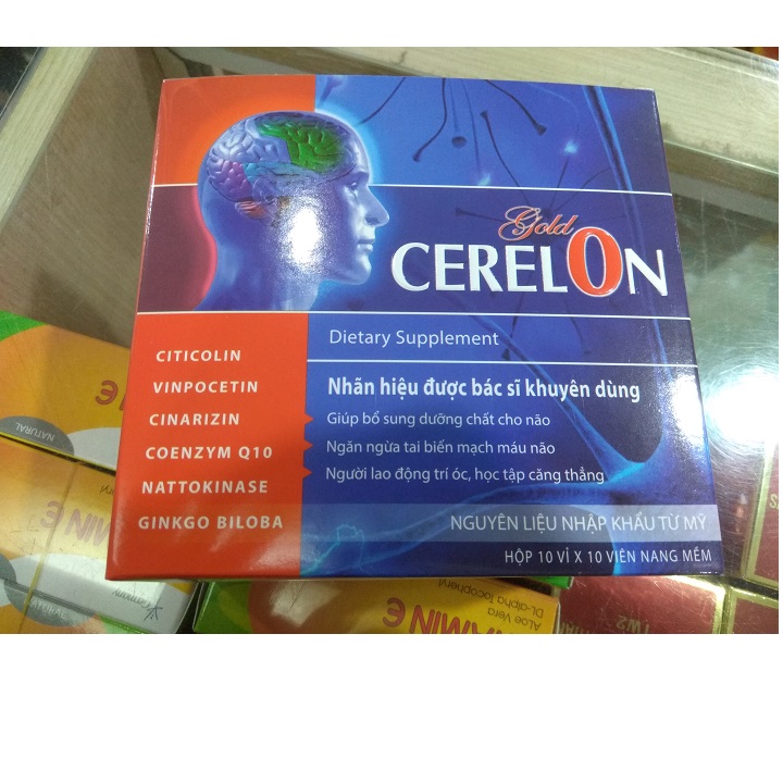 Combo 2 hộp Cerelon gold - Giúp hoạt huyết dưỡng não, bền thành mạch ,giảm nguy cơ tai biến mạch máu não , mất ngủ , giảm rối loạn tiền đình .