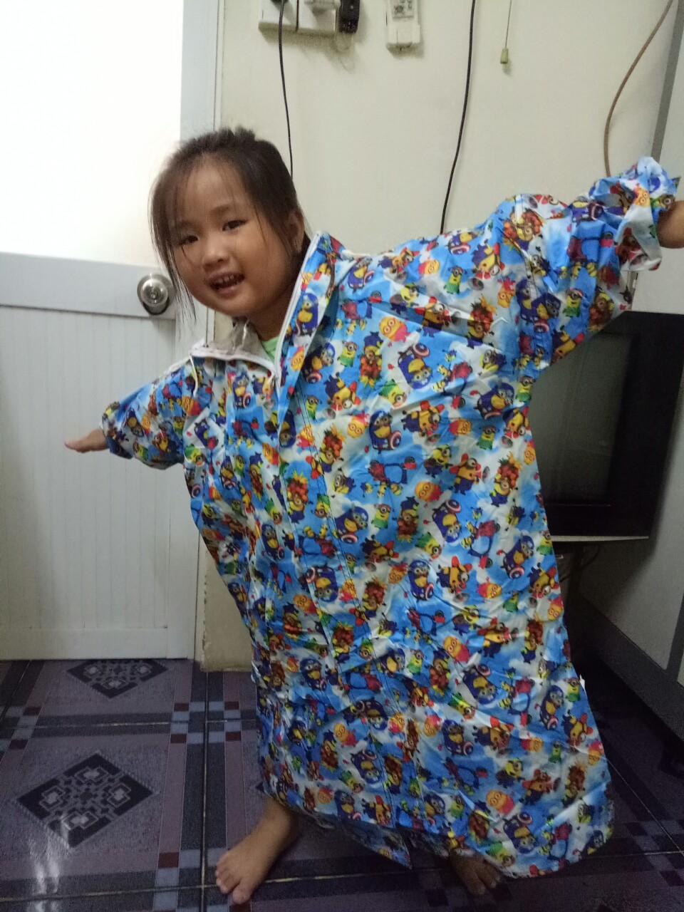 Áo mưa dây kéo trước cho bé