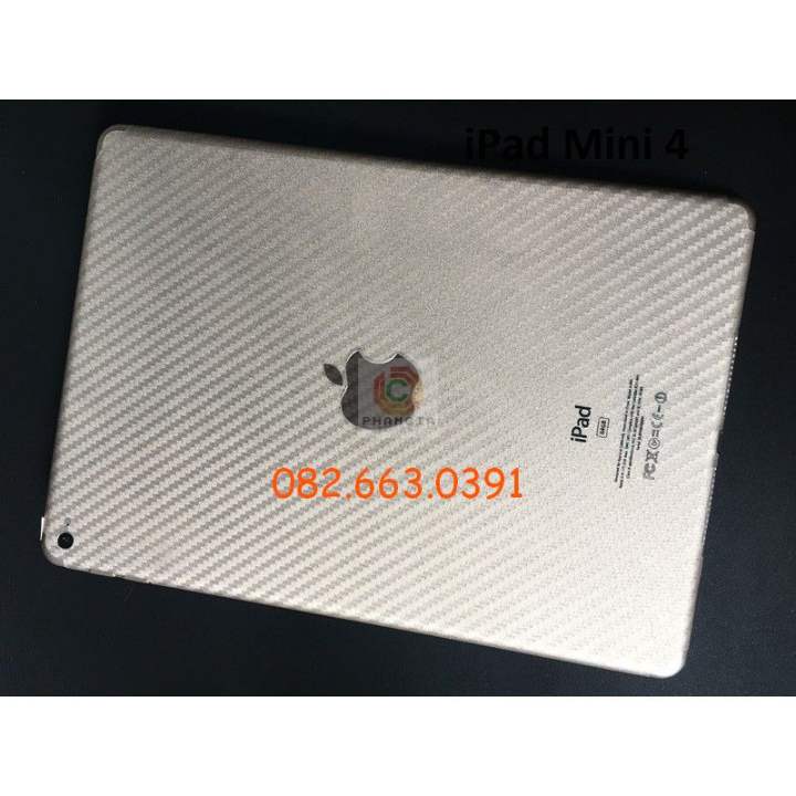 Miếng dán mặt lưng skin carbon dành cho các dòng iPad mini 2-3-4