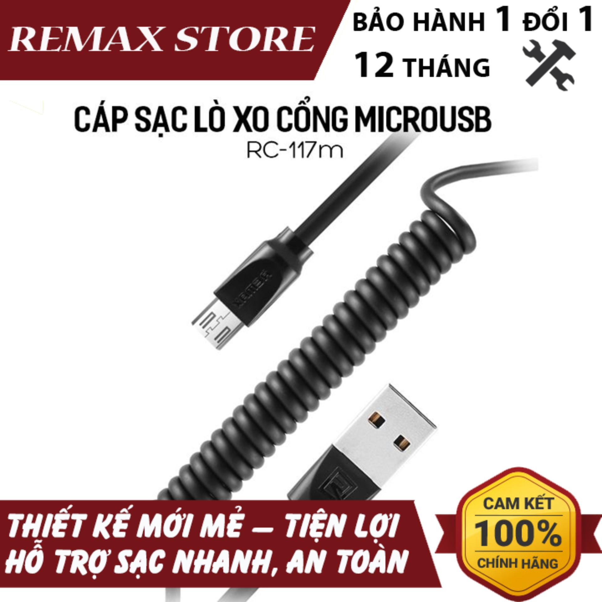 Cáp sạc lò xo Remax Rc-117m cổng MicroUSB