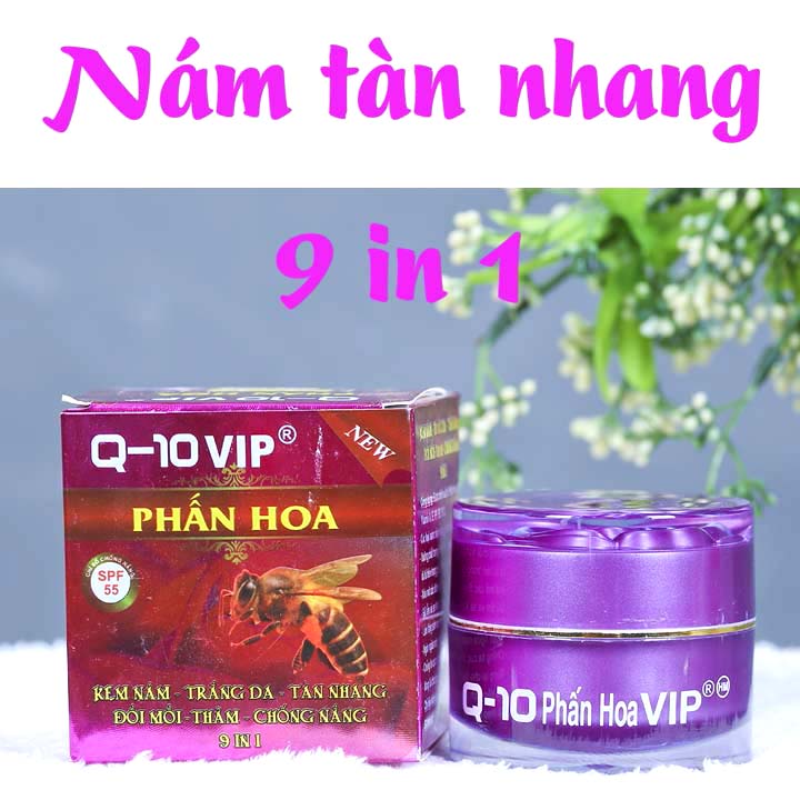 Kem nám trắng da tàn nhang đồi mồi dưỡng ẩm chống nắng Q-10 Phấn Hoa