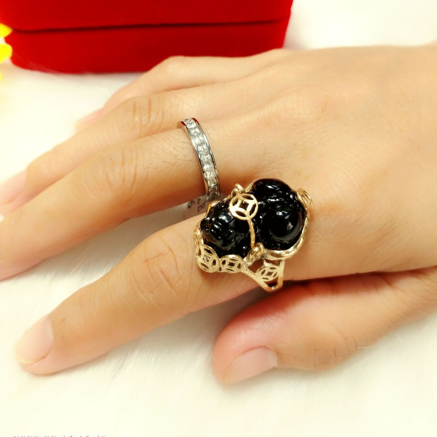 (Có ký hiệu+Không Phai Màu) Nhẫn Tỳ Hưu Phong Thủy Vàng Vonfram-Bao dùng 5 năm trên mọi điều kiện