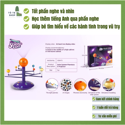 Bộ đồ chơi chiếu bóng mô hình Hệ mặt trời - SOLAR SYSTEM PLANETARY E PROJECTOR – TOPBRIGHT (cho bé từ 3+)