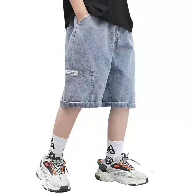 Quần short bé trai Quần jean big boy phiên bản Hàn Quốc Quần jean trẻ em 8-9 tuổi Quần short bé gái 12 tuổi Quần short jean 12