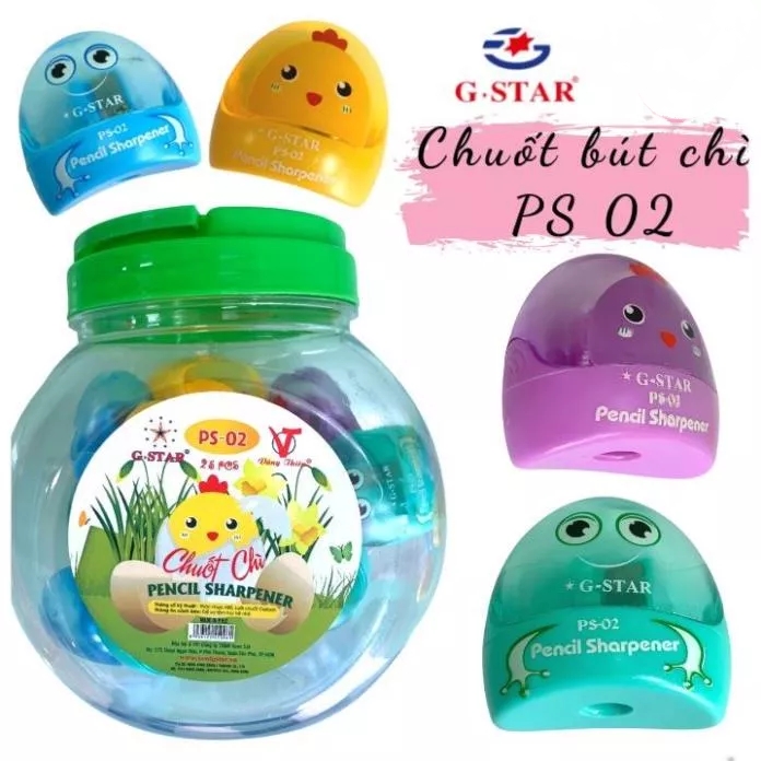Combo 5 cái chuốt bút chì Gstar có nắp đậy dễ thương