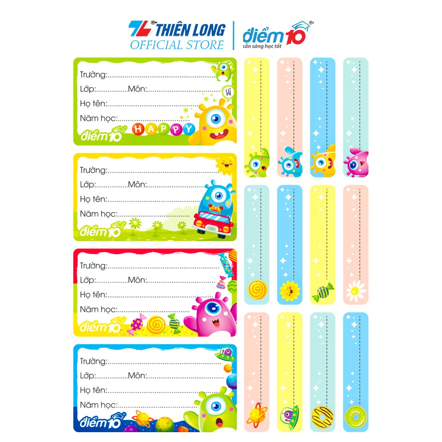 Nhãn vở thiên long điểm 10 tp-nbl006