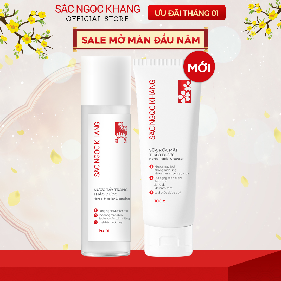 Combo 2 Sản Phẩm { Sữa Rửa Mặt 100g + Nước Tẩy Trang 145ml }