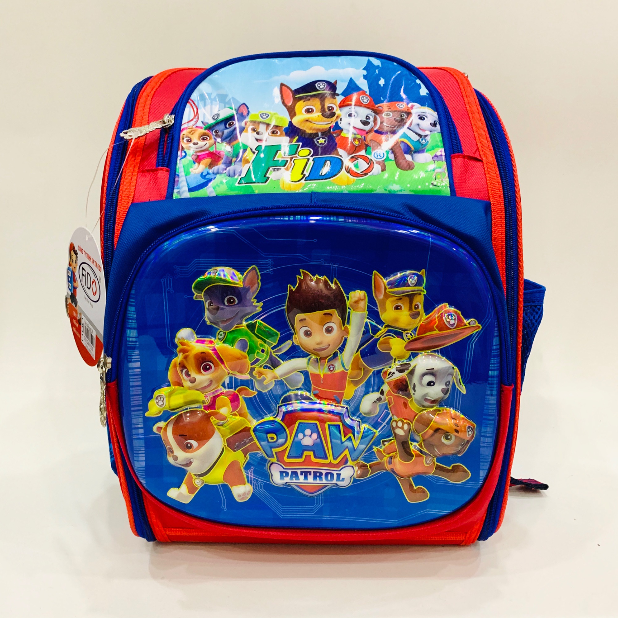 Ba lô học sinh siêu nhẹ chống gù lưng cho bé cấp 1 hình Đội choa cứu hộ nổi FIDO