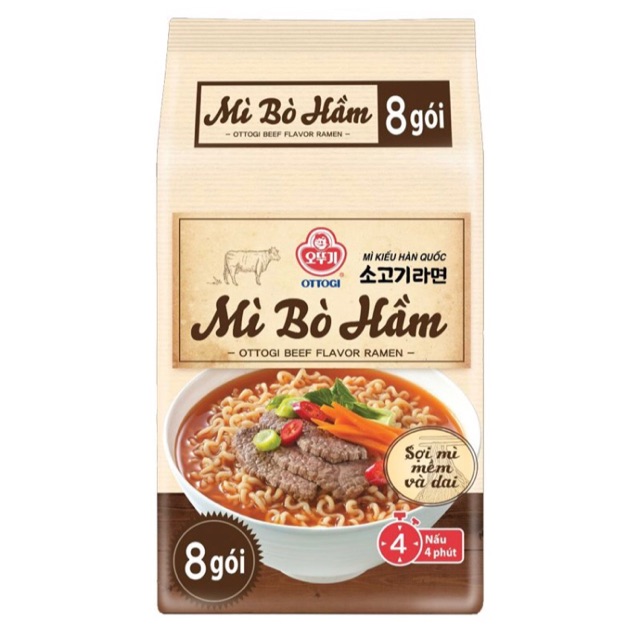 [Siêu thị WinMart] - Lốc 8 gói mì bò hầm Ottogi 120g