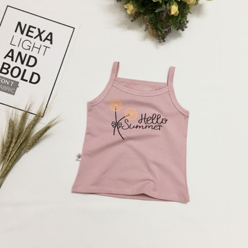 Áo dây bé gái 💥 COTTON 4 CHIỀU 💥 áo hai dây 7_20kg bé 1_5 tuổi chất mềm mịn