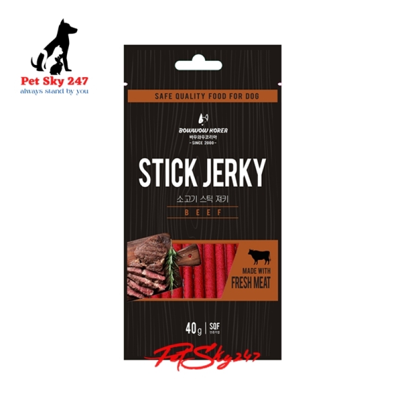 Thức Ăn Vặt Snack Bò Que Cho Chó Bow Wow Beef Jerky 40Gram