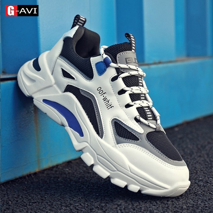 Giày Sneaker Nam Thể Thao Phong Cách Hoang Dã Buộc Dây Mẫu Da Phối Màu Siêu Đẹp Mới AVISHOP - 392