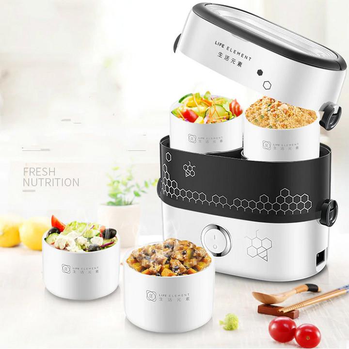 Euro Quality - Hộp nấu và hâm cơm văn phòng Life Element 250W (tặng 4 chén sứ)