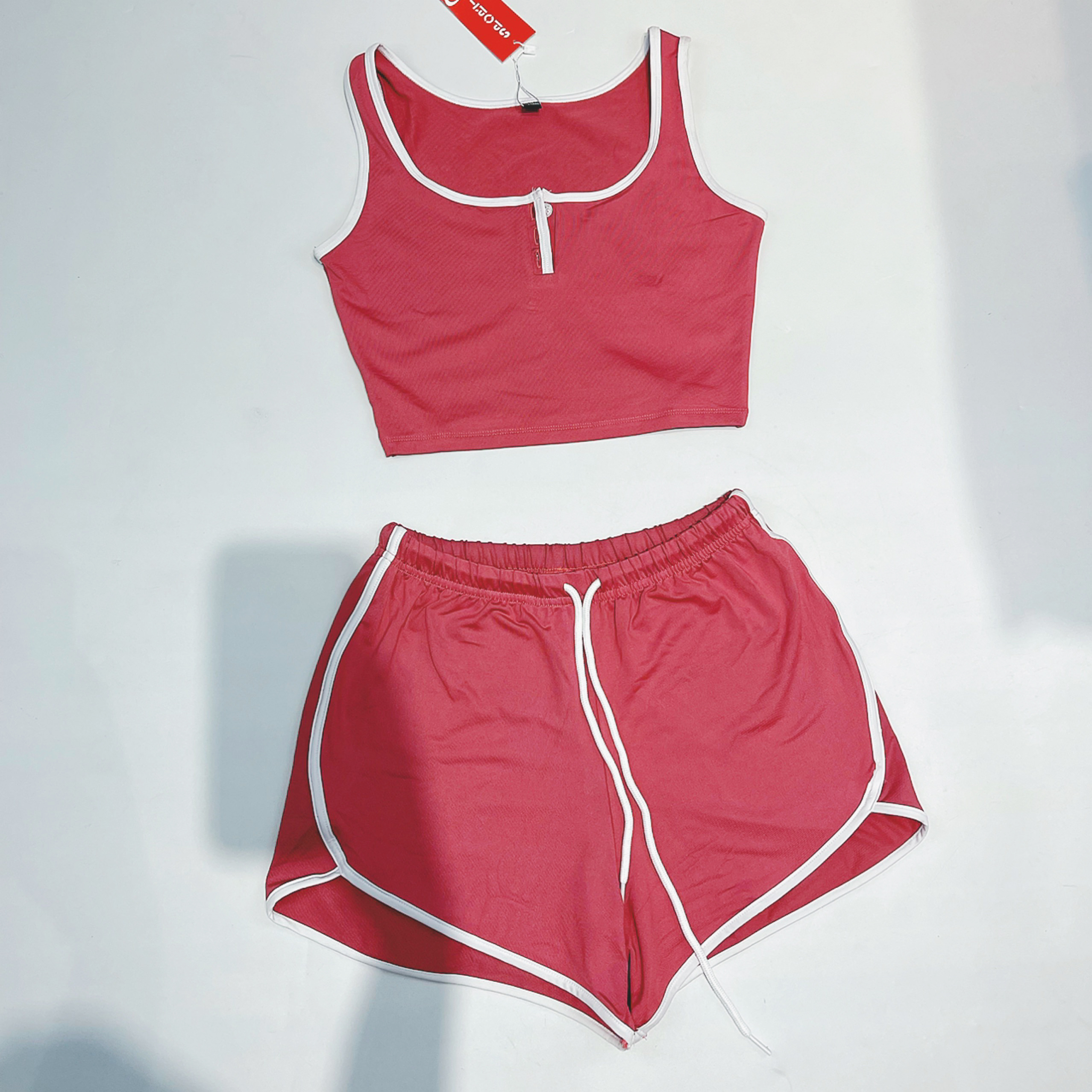 Set ngắn thể thao nữ khuy 3 nút tập gym, chạy bộ cực xinh