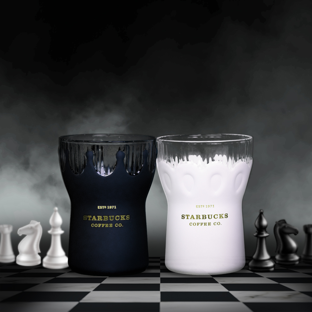 Set Ly Starbucks Thủy Tinh 384ml Chess