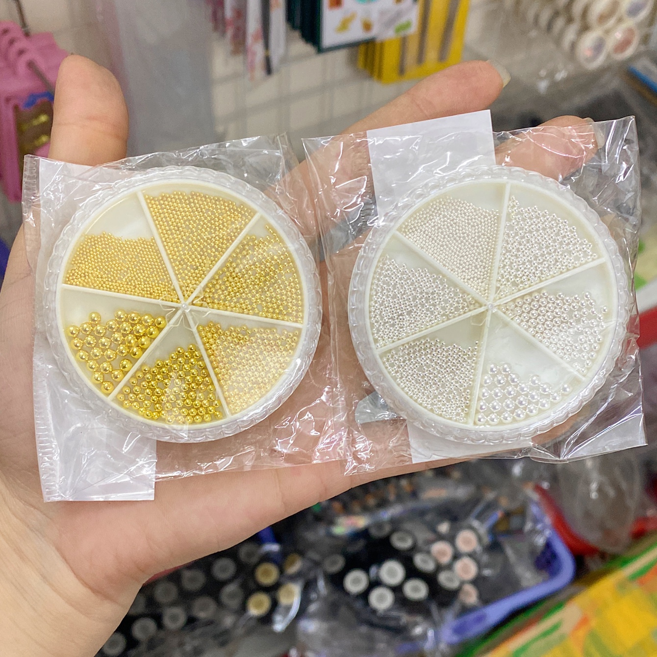 Set Bi Trang Trí Móng Mix Size ,Vàng ,Bạc - Sugar Nails