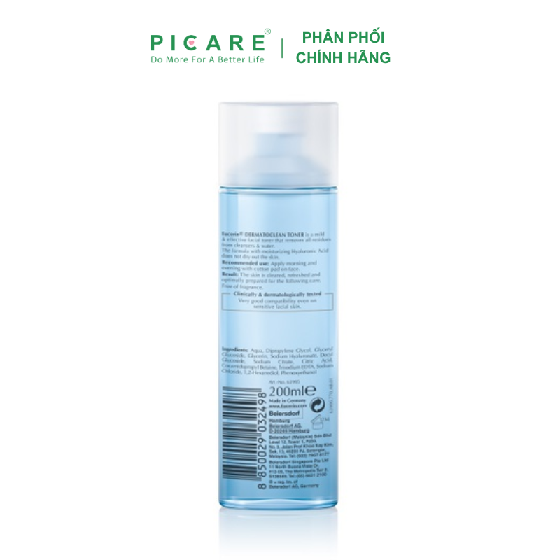 [GIẢM 20K ĐƠN 399K] Eucerin Nước hoa hồng cho da nhạy cảm Dermatoclean Clarifying Toner 200ml