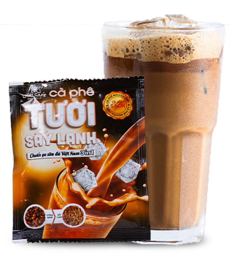 LION CAFE - Cà phê hòa tan 3in1 - Cà phê TƯƠI  Sấy Lạnh - Gu Sữa Đá - Hộp 180g (10 gói x 18g)