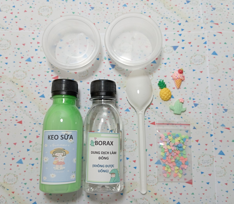 (BK10) KIT LÀM SLIME BASIC - DỤNG CỤ LÀM SLIME CƠ BẢN, AN TOÀN, ĐƠN GIẢN