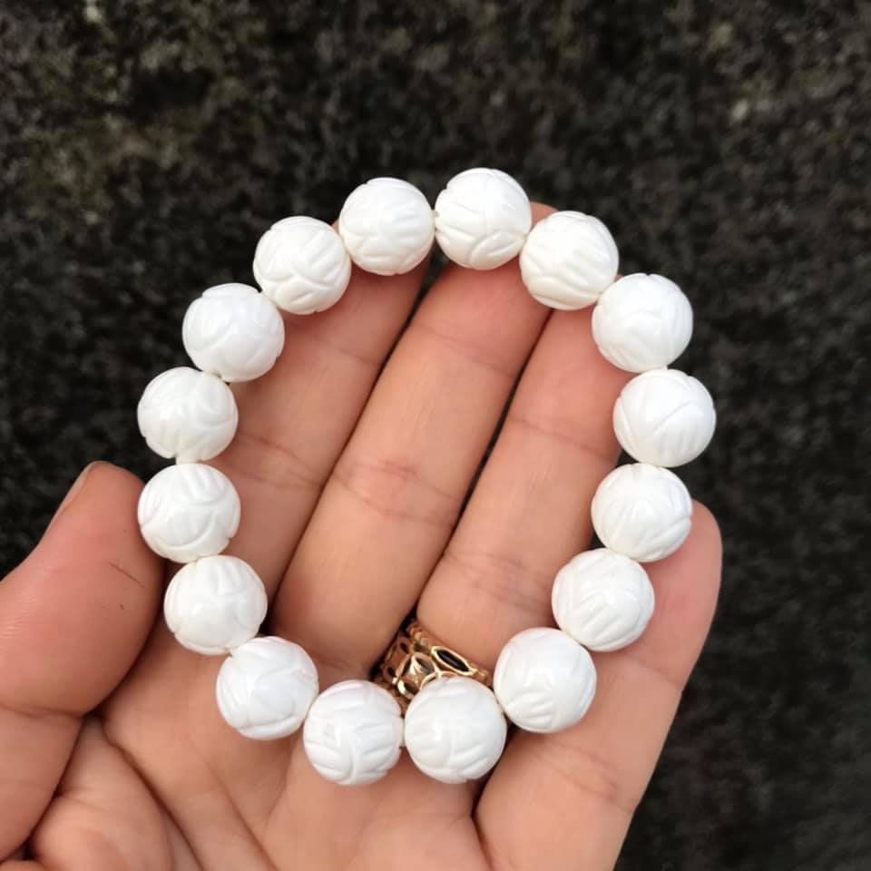 [HCM]VÒNG LIÊN HOA SAN HÔ TRẮNG 12LY