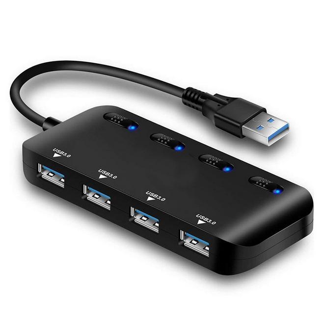 Bộ chia 4 cổng USB 3.0 Ultra Slim (Đen) tốc độ nhanh
