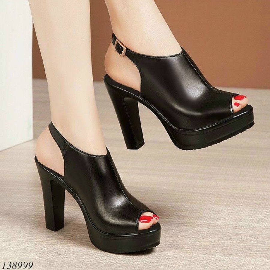 GIÀY SANDAL QUAI DA BẢN DÀI 10P CAO CẤP