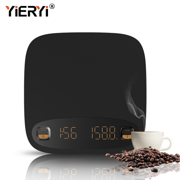 yieryi 2KG Coffee scale Electronic smart touch scale USB Kitchen Scale Digital Drip Espresso scale Anti-Slip