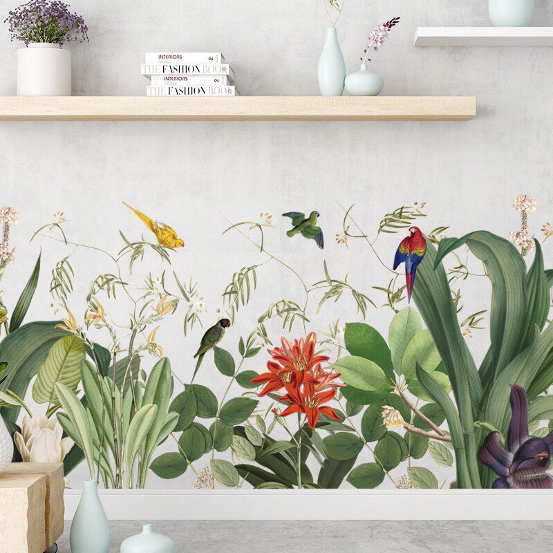 decal dán tường mẫu Hàn Quốc mẫu rừng cây nhiệt đới mẫu 5