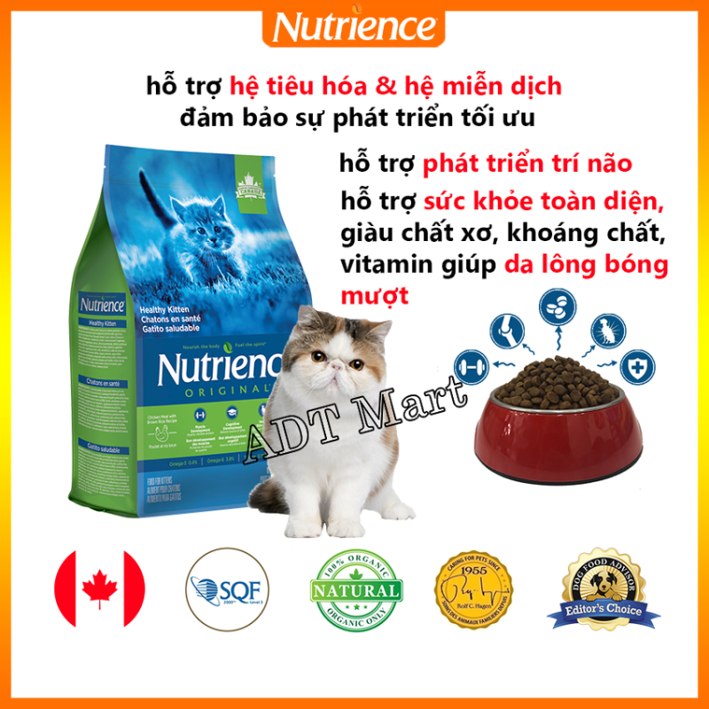 Thức Ăn Cho Mèo Con Nutrience Original - Thịt Gà, Rau Củ, Trái Cây Tự Nhiên. Phát triển Trí Não, Protein Cao Hỗ Trợ Hệ Tiêu Hóa, Giàu Chất Xơ, Vitamin, Khoáng Chất Giúp Da Lông Bóng Mượt, Hỗ Trợ Hệ Tiêu Hóa & Hệ Miễn Dịch Khỏe Mạnh