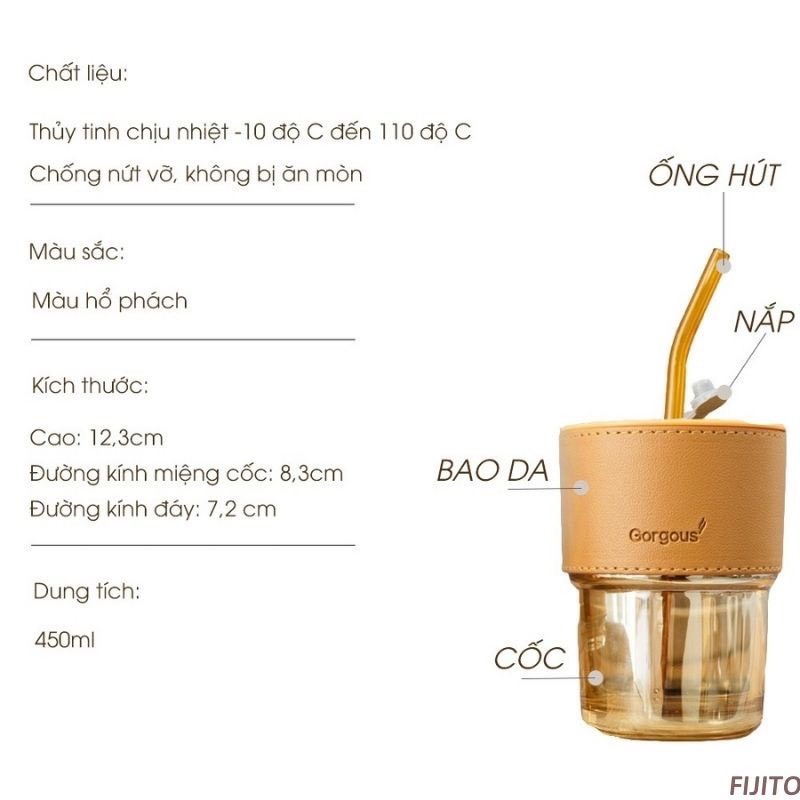 [HB Gift - Quà Tặng Không Bán] Cốc uống bằng thủy tinh