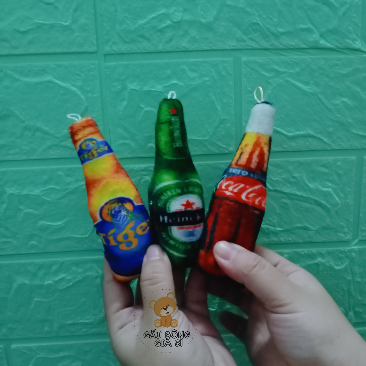 Móc khóa heniken tiger coca Chai bia 10cm cực chất