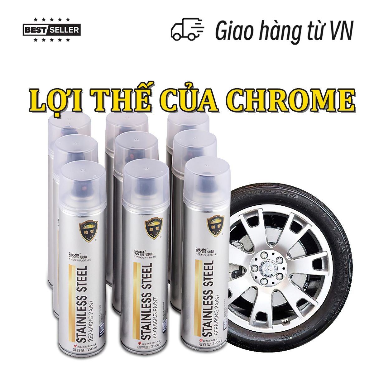 Rusty Spray Paint Xe máy Car Wheel Silver Spray Paint -350ml