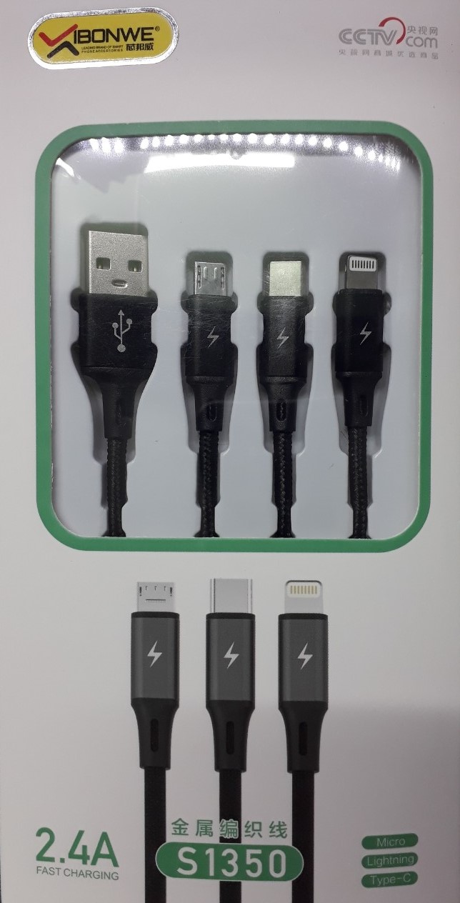 cáp 3 đầu  IPHONE-ANDROID-TYPE C
