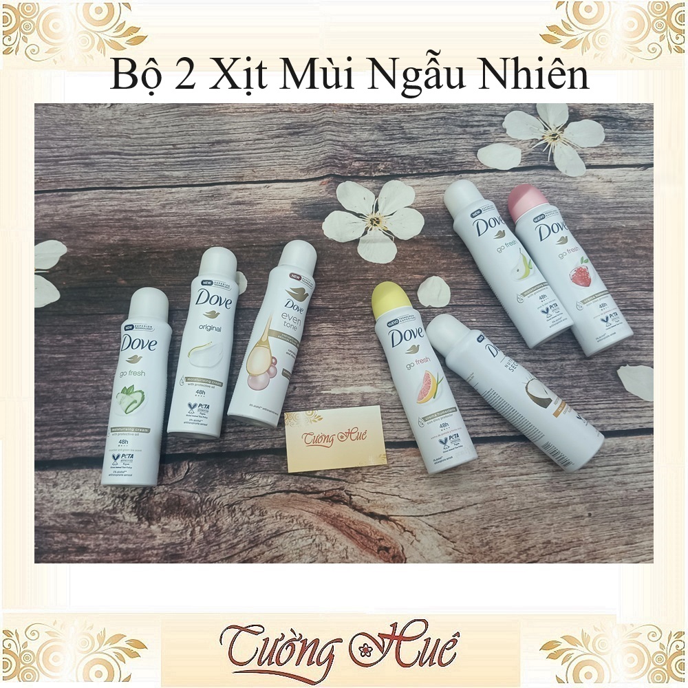 Bộ 2 Xịt Khử Mùi Toàn Thân Dành Cho Nữ Dove - 150ml x 2 (MÙI NGẪU NHIÊN)