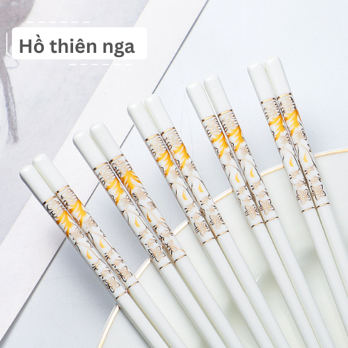 Đũa sứ ăn cơm họa tiết hoa văn Dư Dư