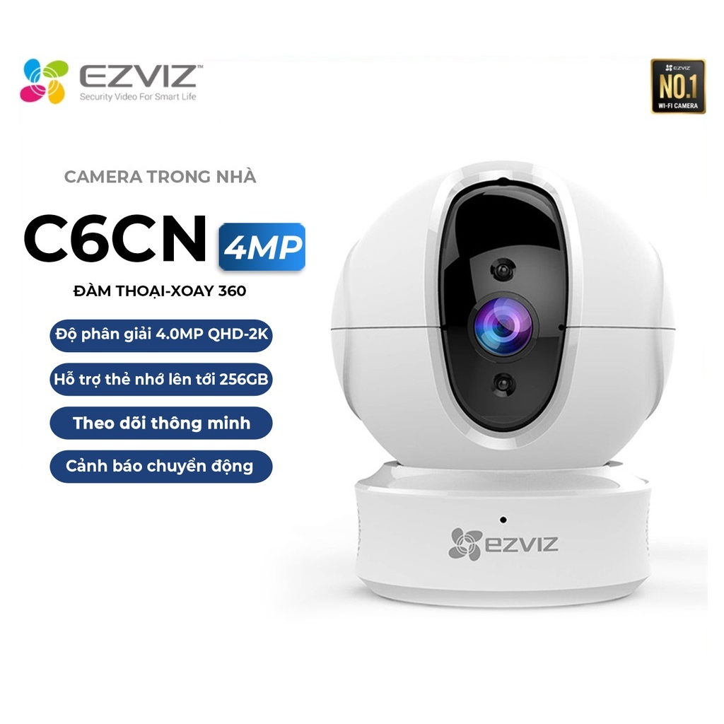 Camera Wifi Ezviz Trong Nhà Xoay 360 độ, đàm thoại 2 chiều C6W 4MP, C6CN, TY1, C1C-B - Hàng Chính Hãng