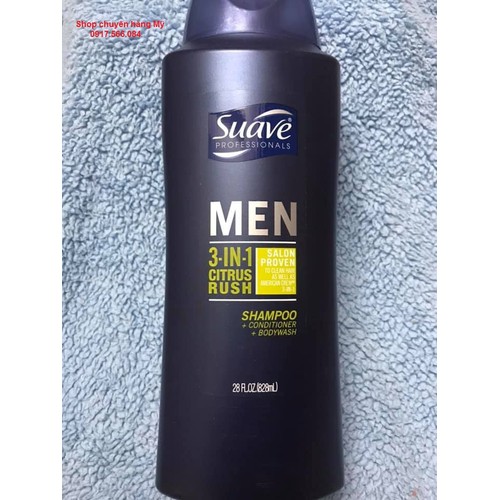 [HCM]SỮA TẮM GỘI XẢ SUAVE MEN 828ML [MỸ]