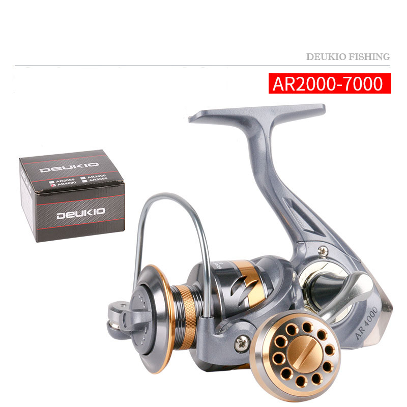 máy câu - Máy câu cá DEUKIO AR 2000-7000 có tay cầm núm kim loại  M-1
