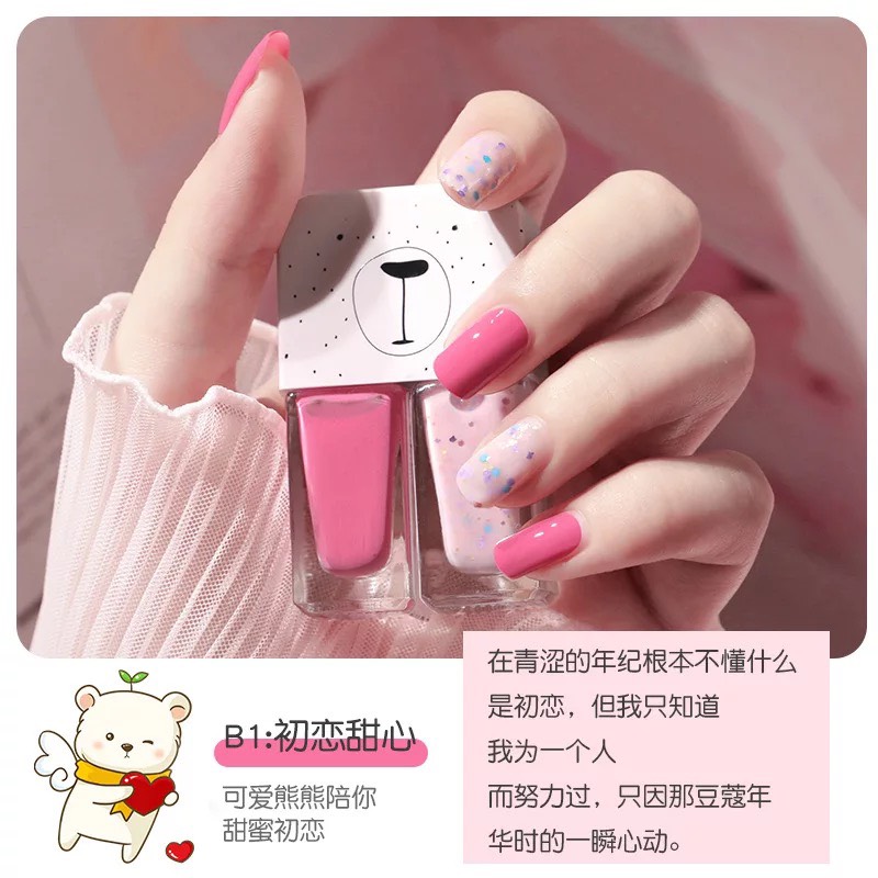 [HCM]Full Set 2 Chai Sơn Móng Tay Nhũ + Lì Fairys Gift 2*6ML
