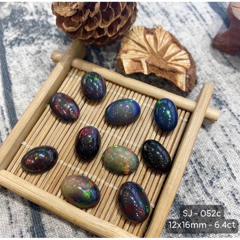 Mặt Opal Oval Xanh Đen Vừa Cập Bến Size 13*18 - 12*16 - 10*14 - 10*12mm