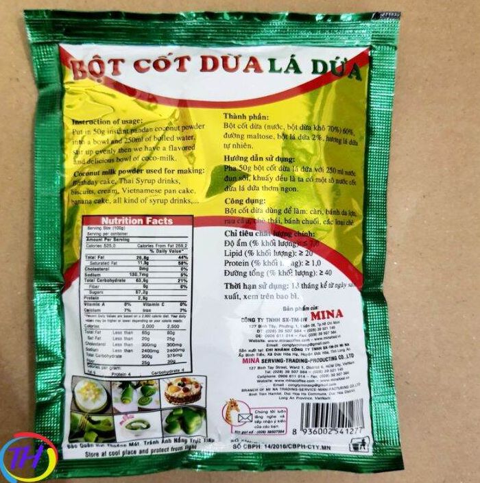 Bột Cốt Dừa Lá Dứa 50g - Hương Vị Thiên Nhiên Từ Việt Nam